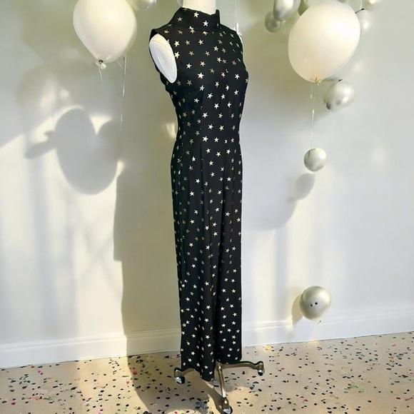 NWT RIXO London ‘Frankie’ Black & Gold Star Print Jumpsuit Size XXS / 2 - Picture 15 of 16